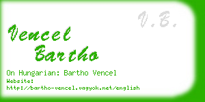 vencel bartho business card